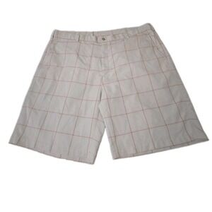 PING Mens Golf Shorts Size 44 Gray Red Plaid Lightweight Casual Performance